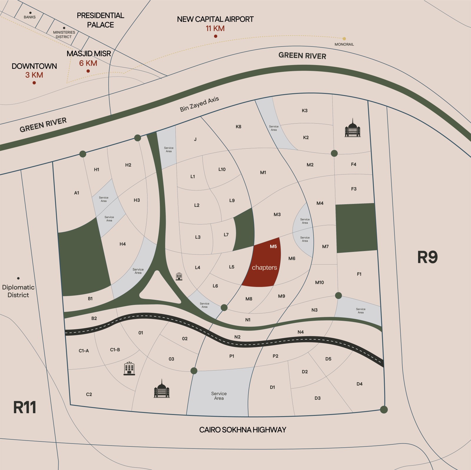 Chapters location map